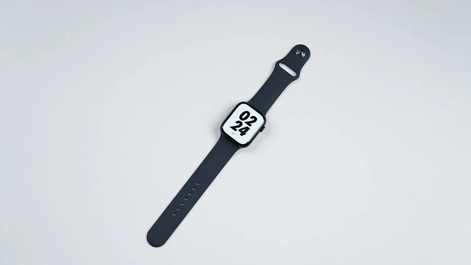 Apple Watch Series 8 with Sport Band in Midnight color having 45mm case