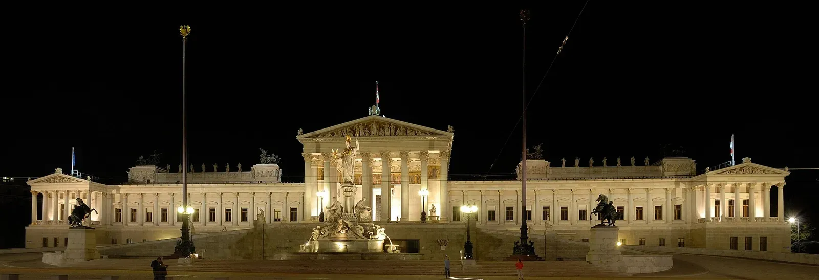 Austrian Parliament Building at night, Vienna