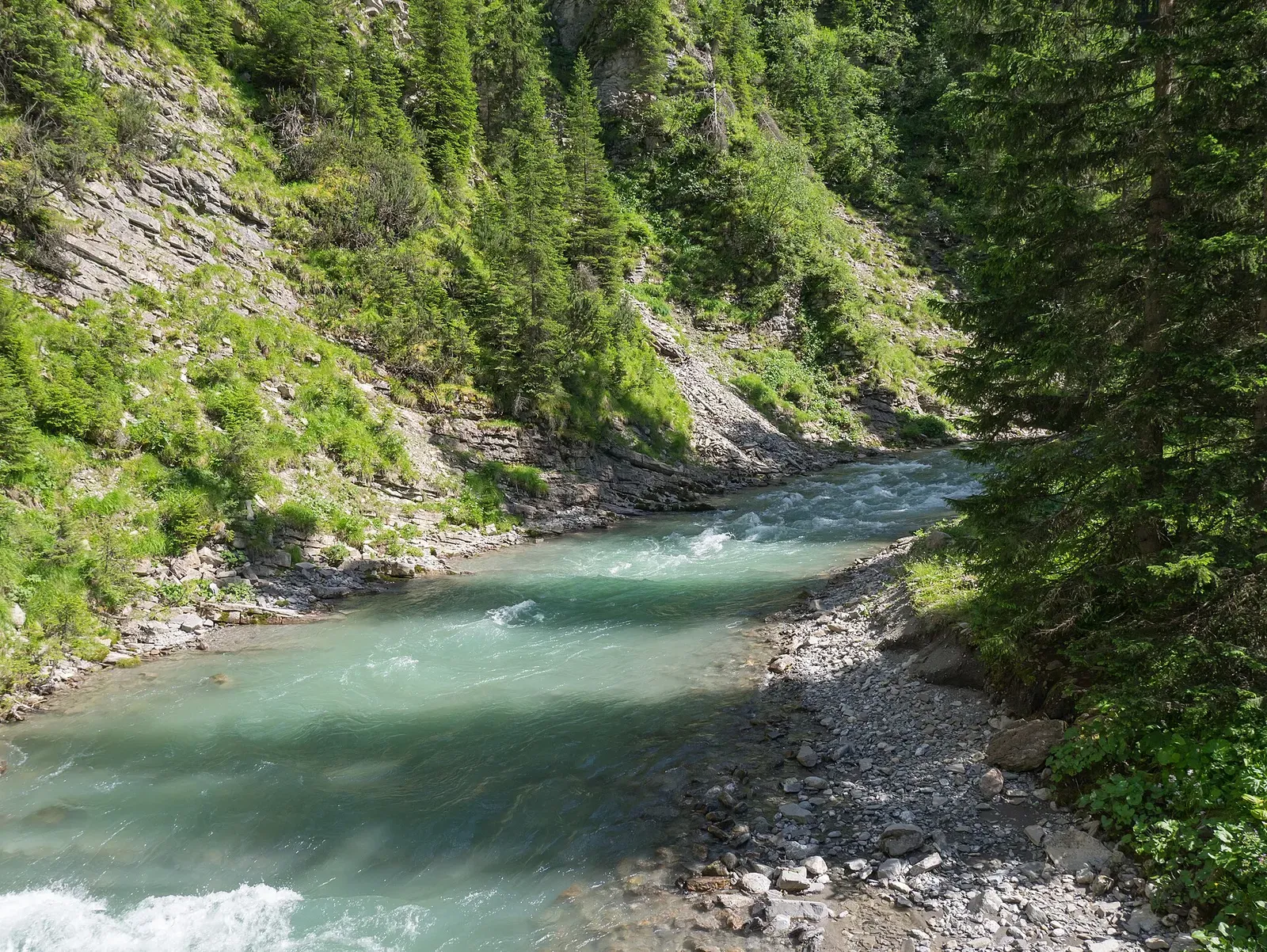 River Lech near Bodenalpe in Lech. Vorarlberg, Austria